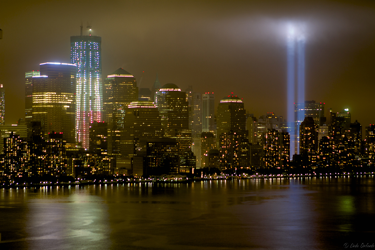 New York City skyline on 10th anniversary of 9/11 by Linda Orlando