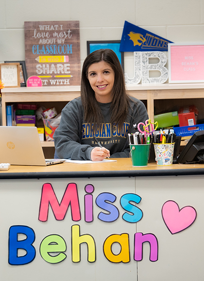 ABA alumna Jill Behan at her desk