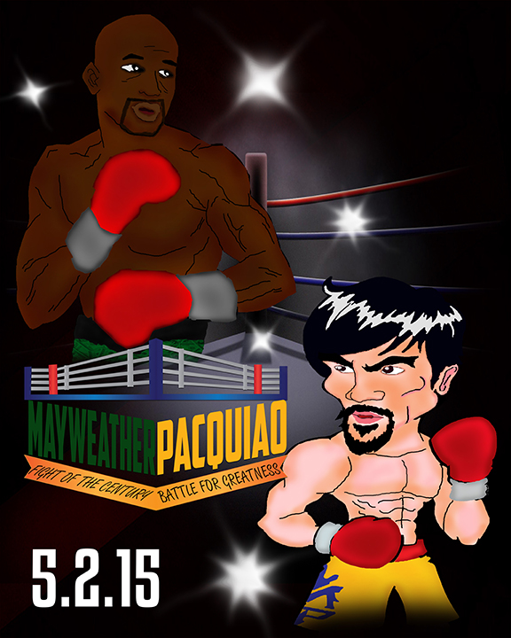 Cartoon flyer of boxing