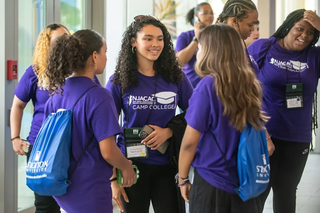 Girls having a conversation at GCU summer camp