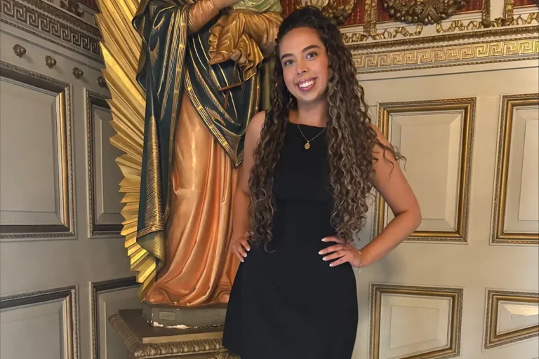 Gabrielle Barracato looking at the camera smiling