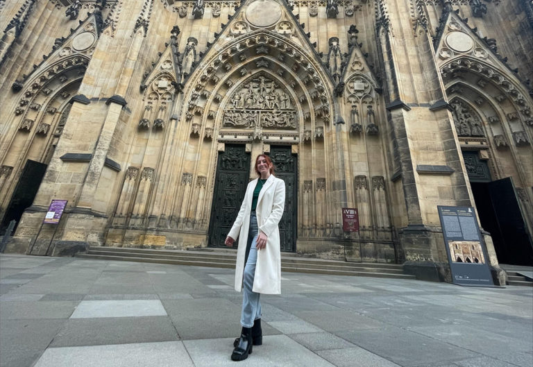 Hannah Koutishian at the St. Vitus Cathedral in Prague