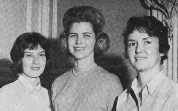Black and white photo of Three women