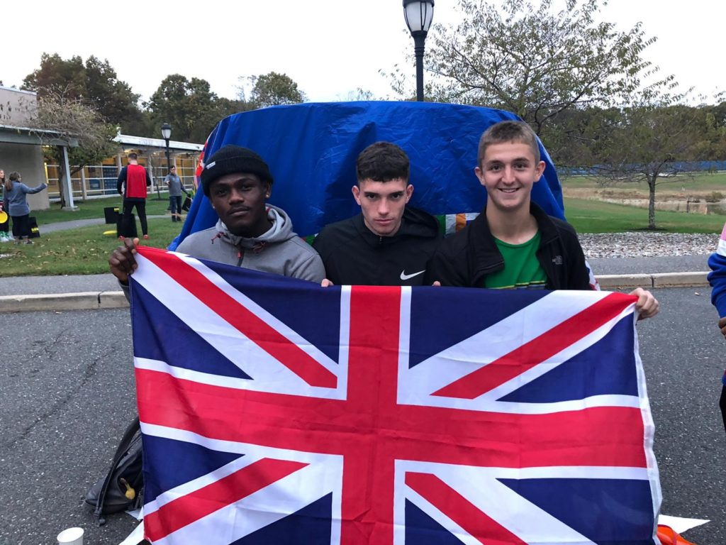 GCU students and Landry Cheta and British Flag