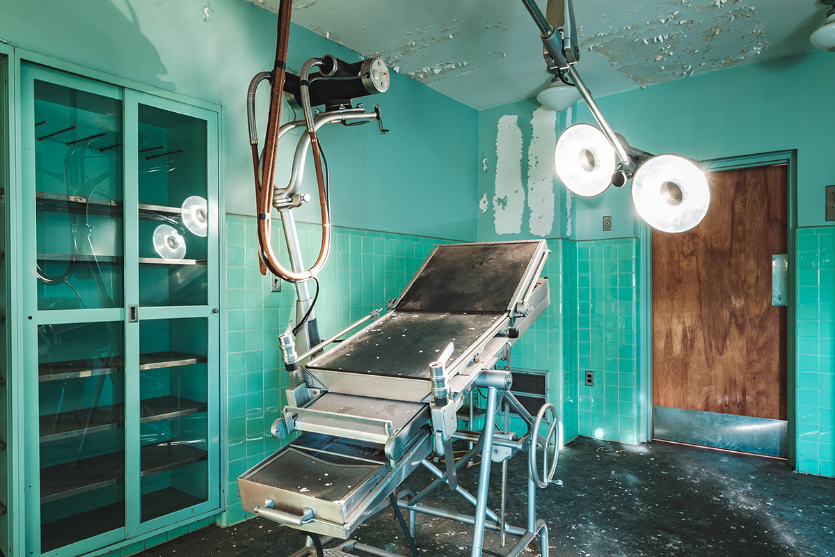 Mischief, photo of abandoned exam room by Bart Lentini