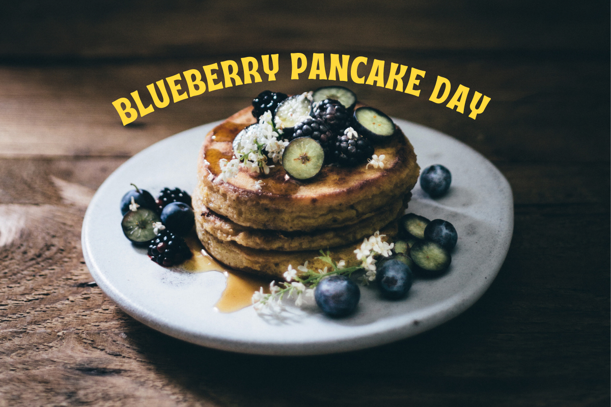 plate of blueberry pancakes