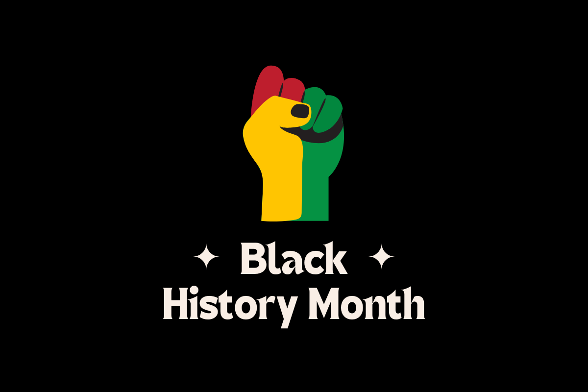 green, yellow and red fist for Black History Month