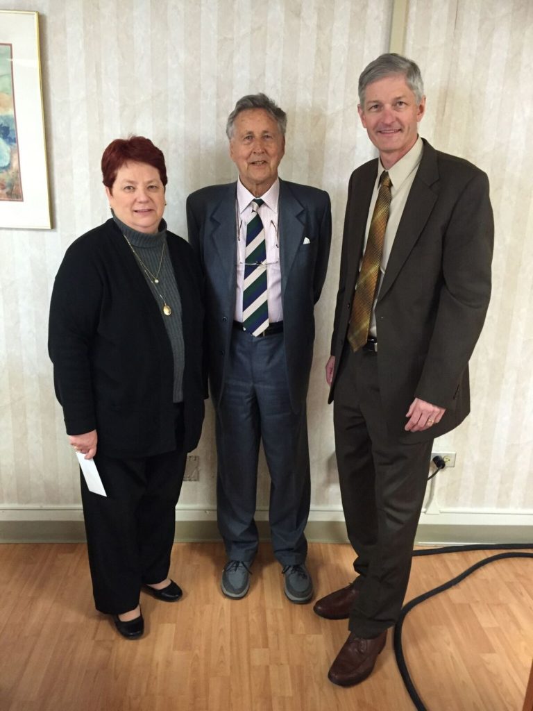 Evelyn Quinn, David Willey and President Joseph R. Marbach