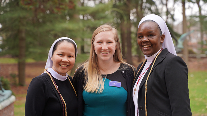Sister Thuan Bui, Brittany Bursa, and Sister Pascaline Musyoka