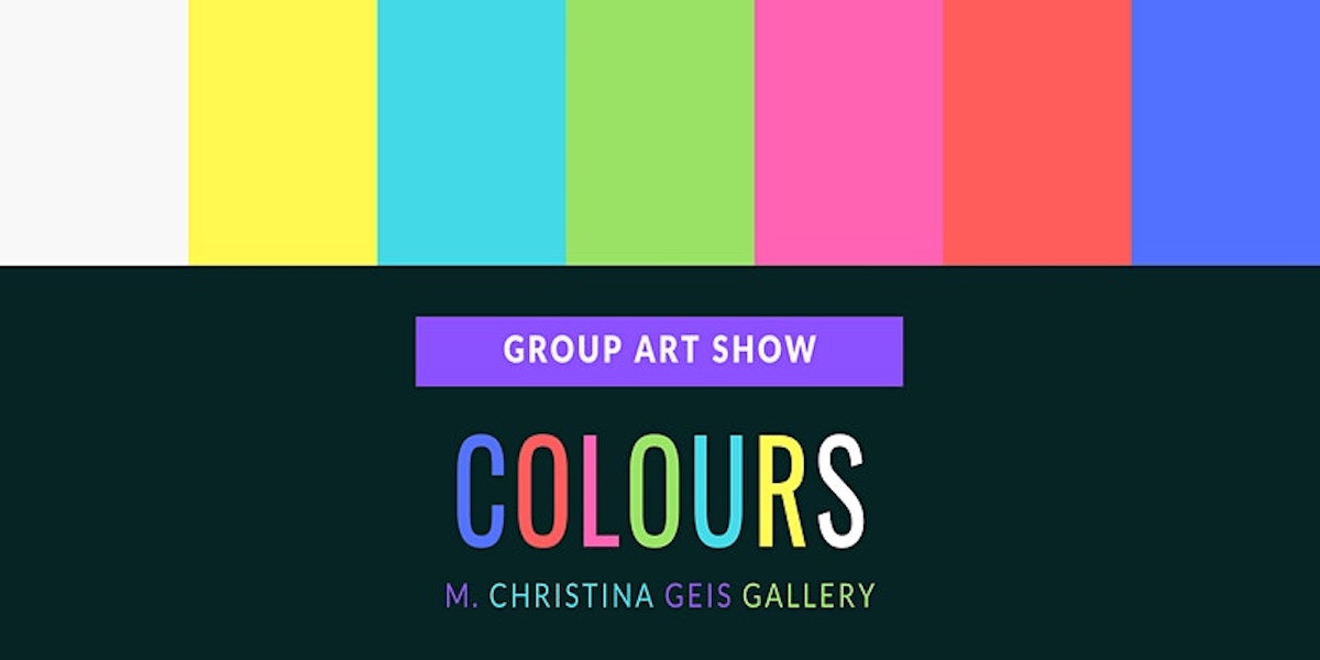Colours art exhibit multicolored header