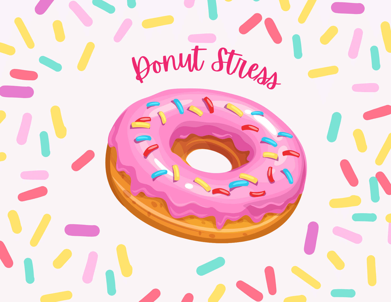 donut stress with a donut and sprinkles