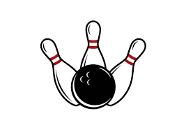 bowing pins being knocked down by bowling ball