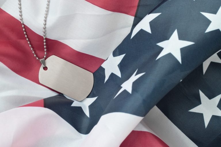 american flag with dog tag illustration