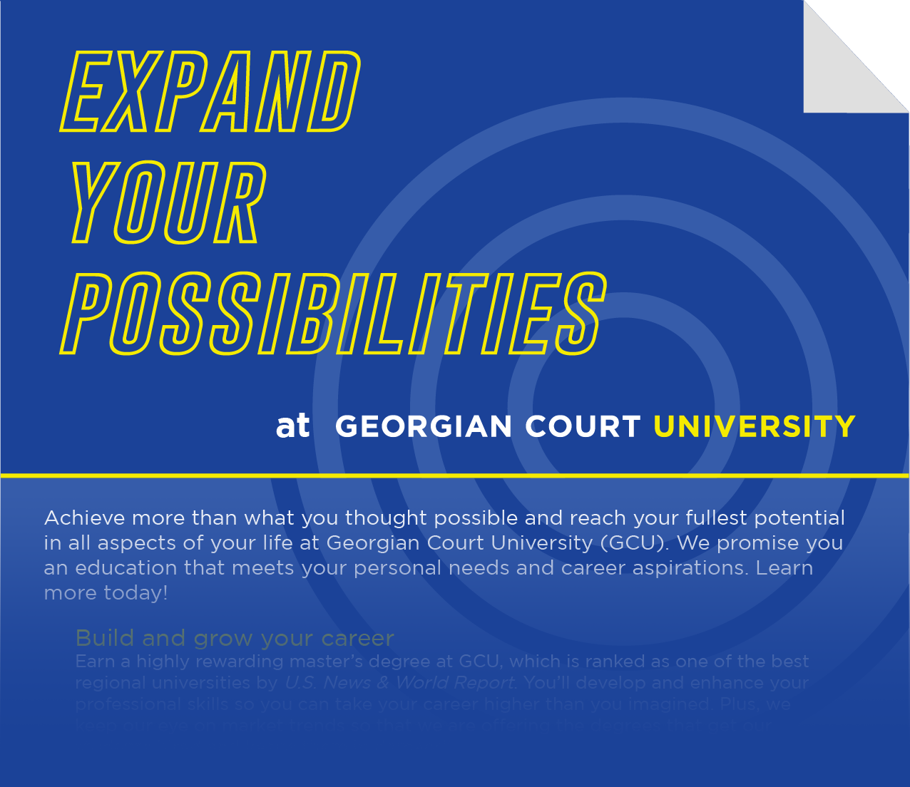 GCU expand your possibilities banner