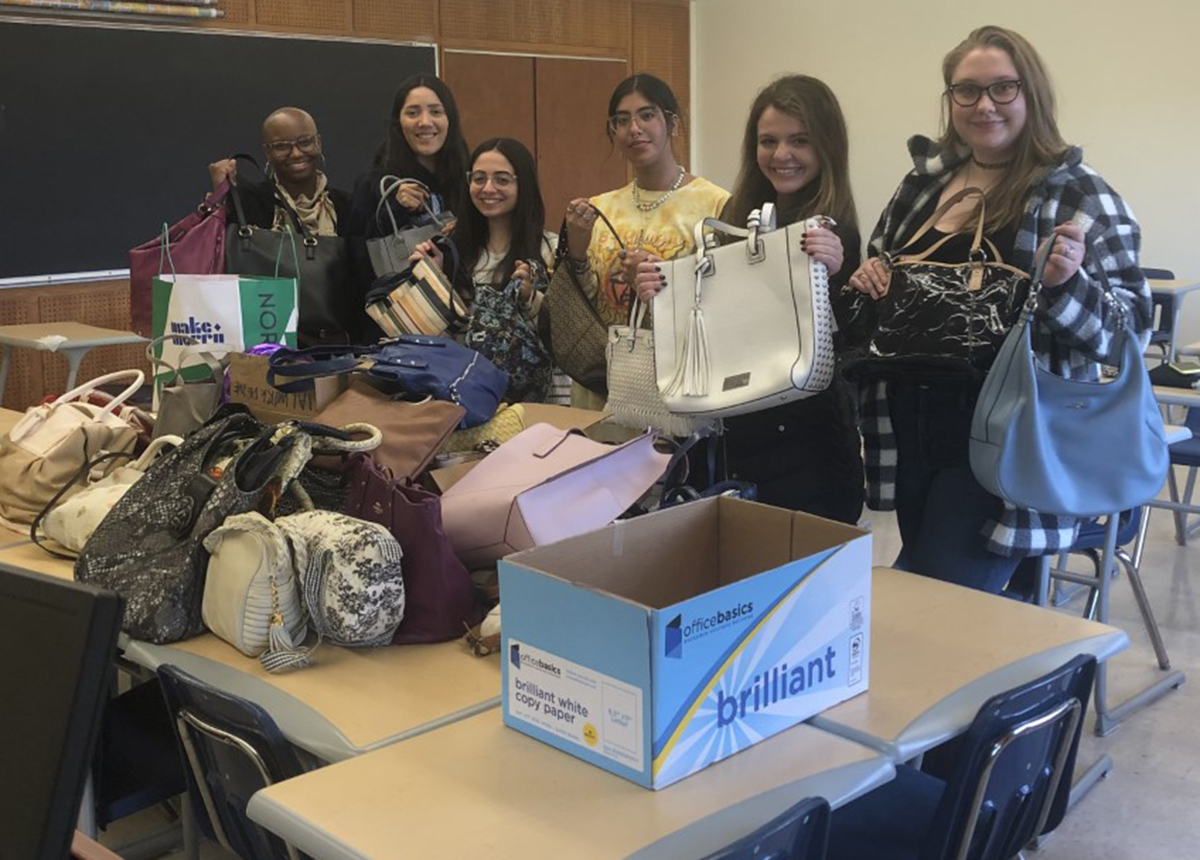 social works students with blessings bags